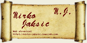 Mirko Jakšić vizit kartica